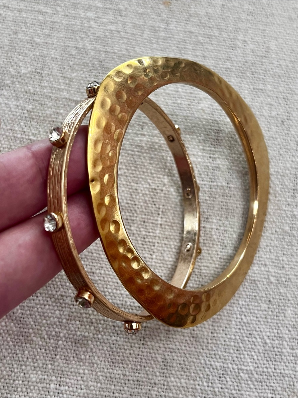 Boho Gal Gold Tone Bangles, Set of 2